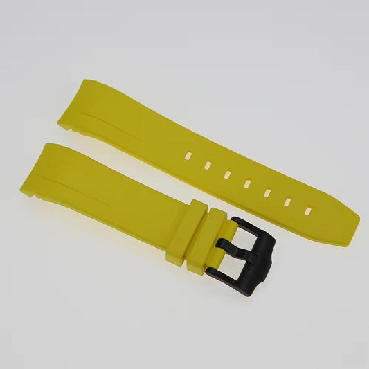 FKM Rubber Watch Strap: Yellow
