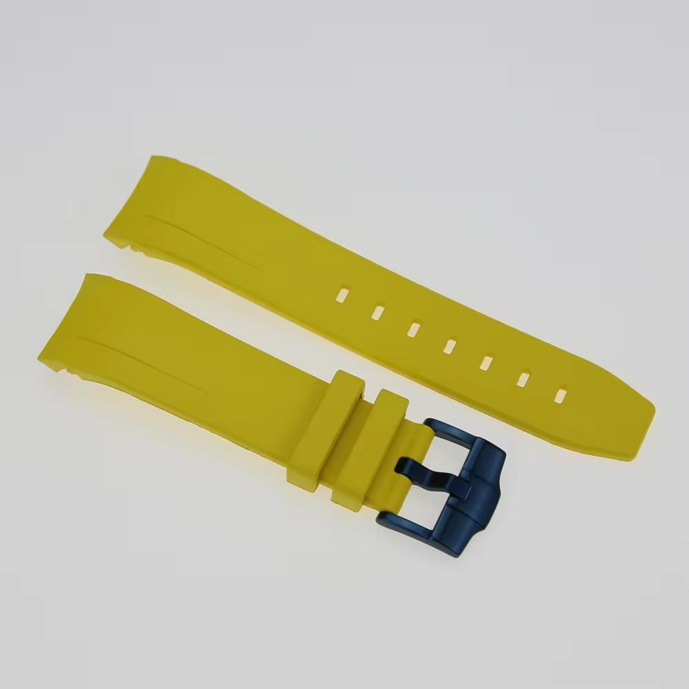 FKM Rubber Watch Strap: Yellow