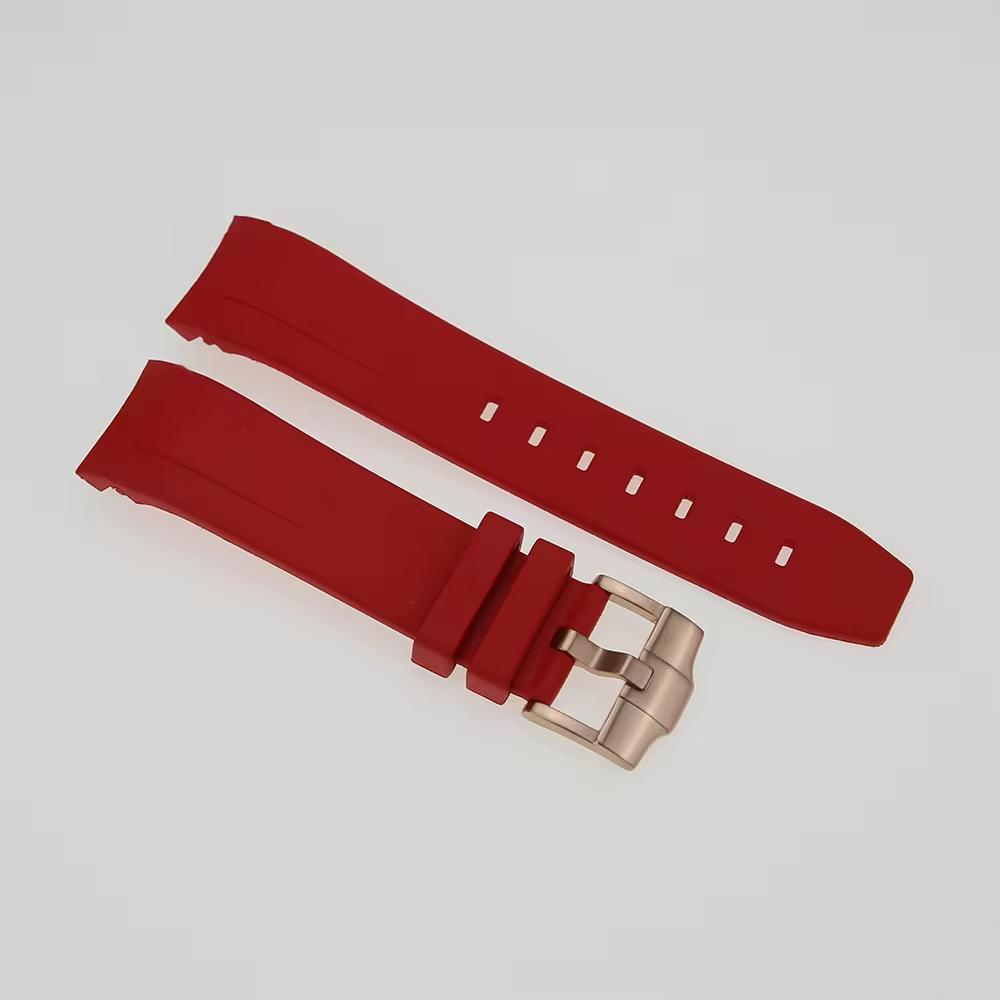 FKM Rubber Watch Strap: Red