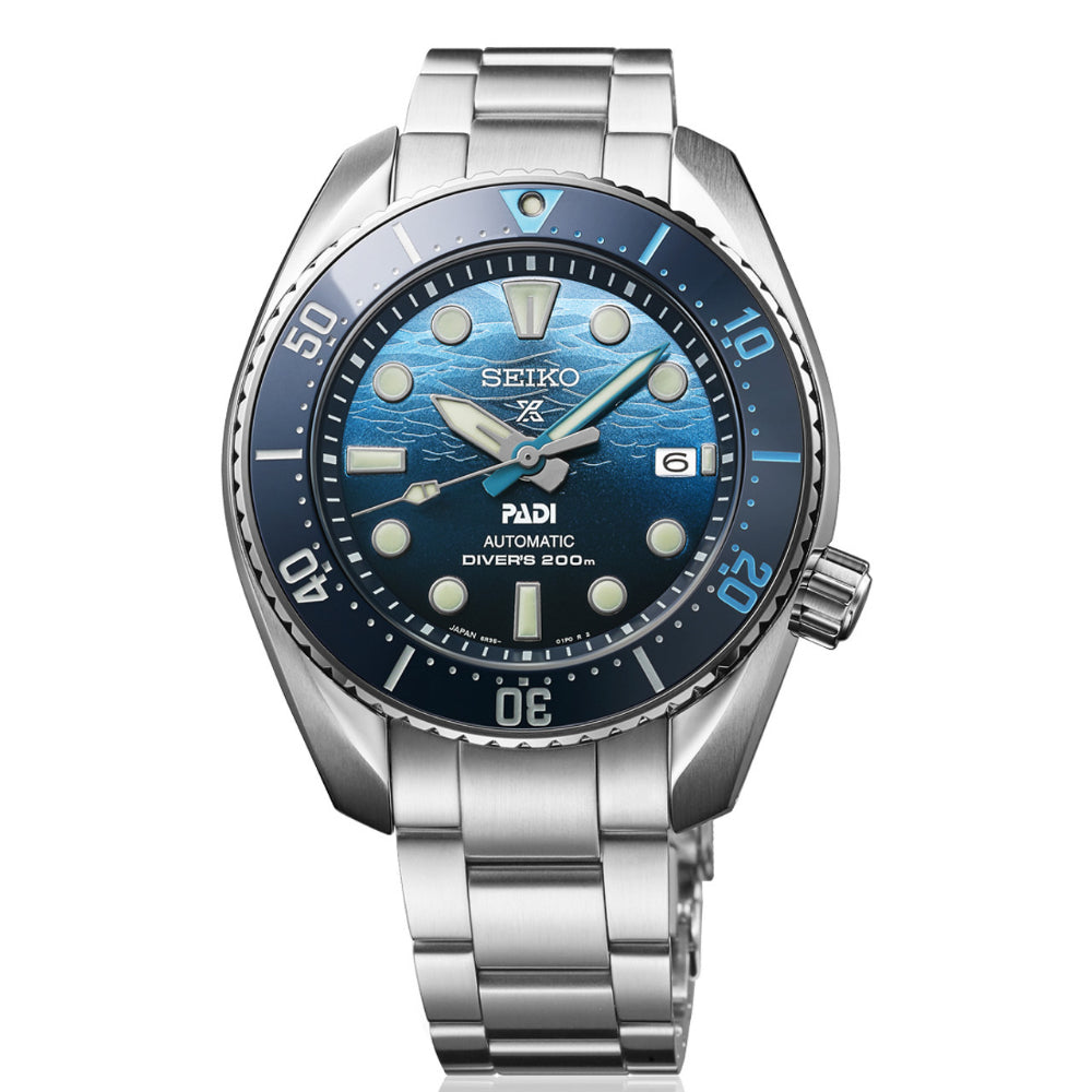 Seiko Prospex Sea Blue Dial Silver Stainless Steel Strap Men Watch SPB375J1