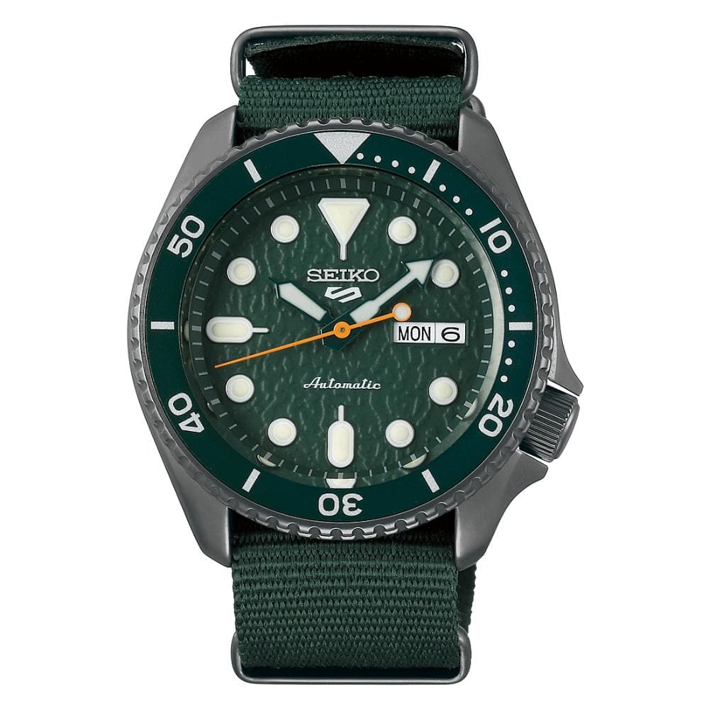 Seiko 5 Sports Green Dial & Nylon Strap Men Watch SRPD77K1