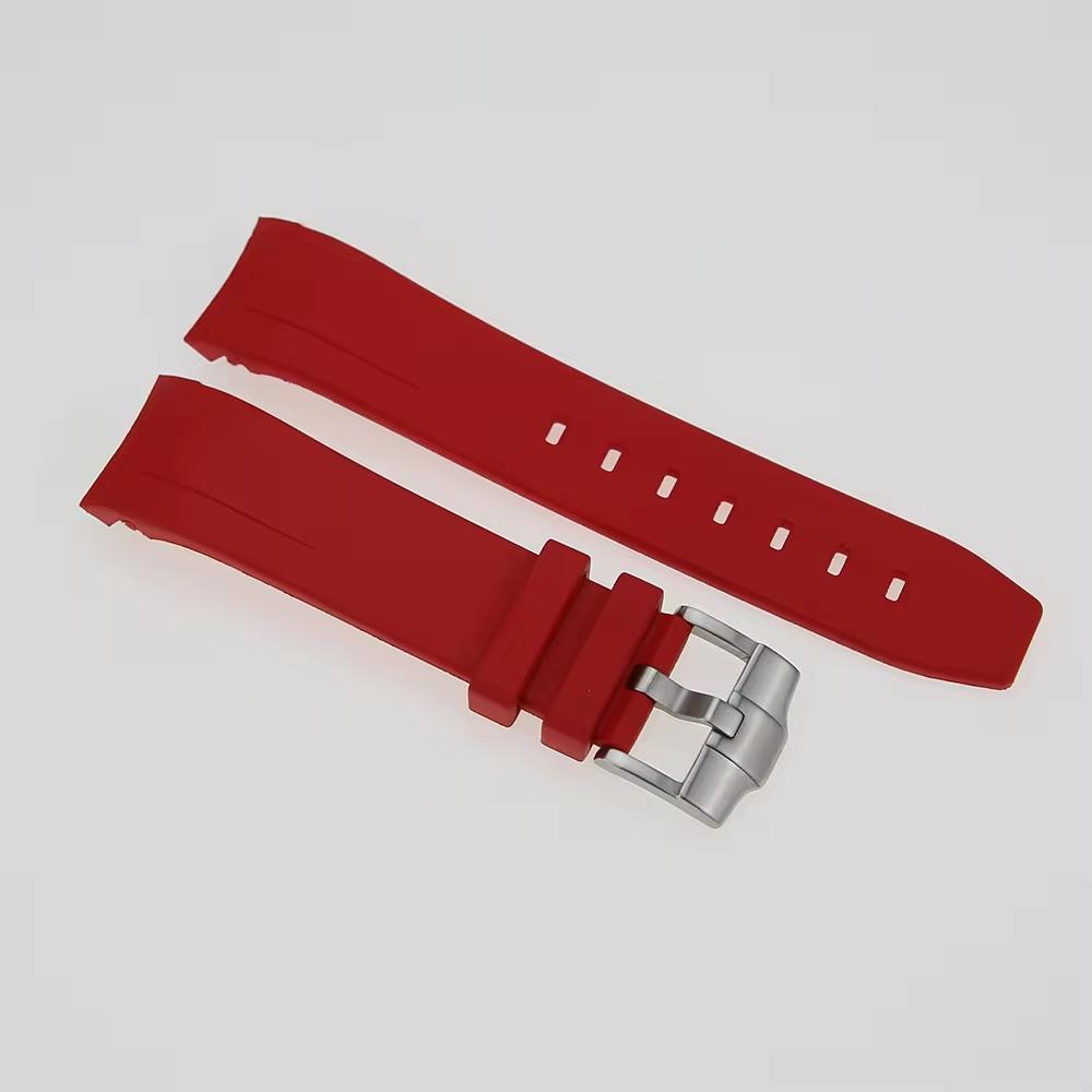 FKM Rubber Watch Strap: Red