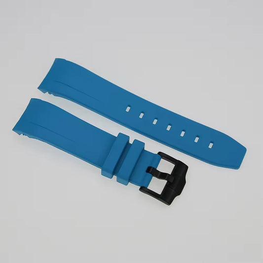 FKM Rubber Watch Strap: Light Blue